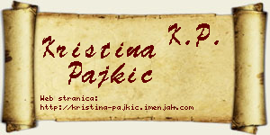 Kristina Pajkić vizit kartica